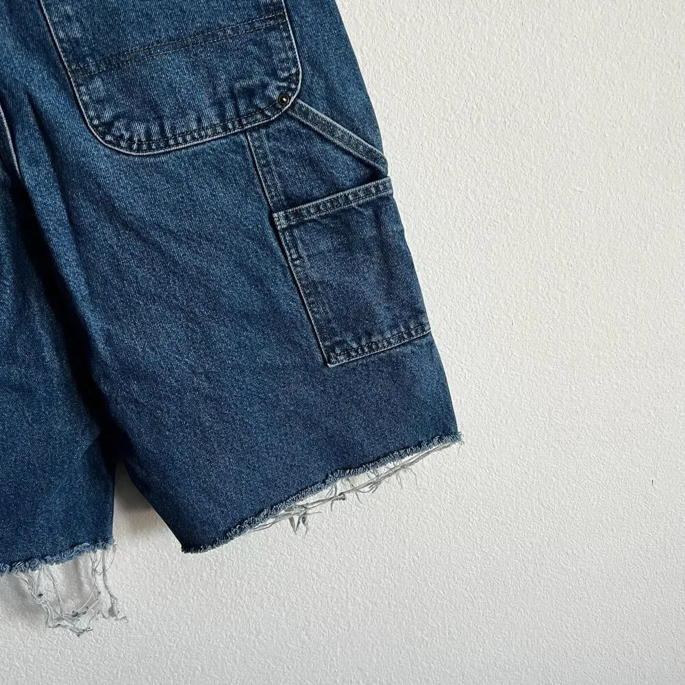Carhartt denim blue jean double knee work wear carpenter shorts